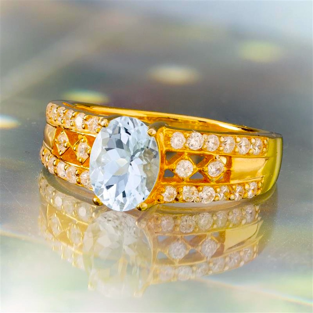 Womens Aquamarine Engagement Ring 89$
